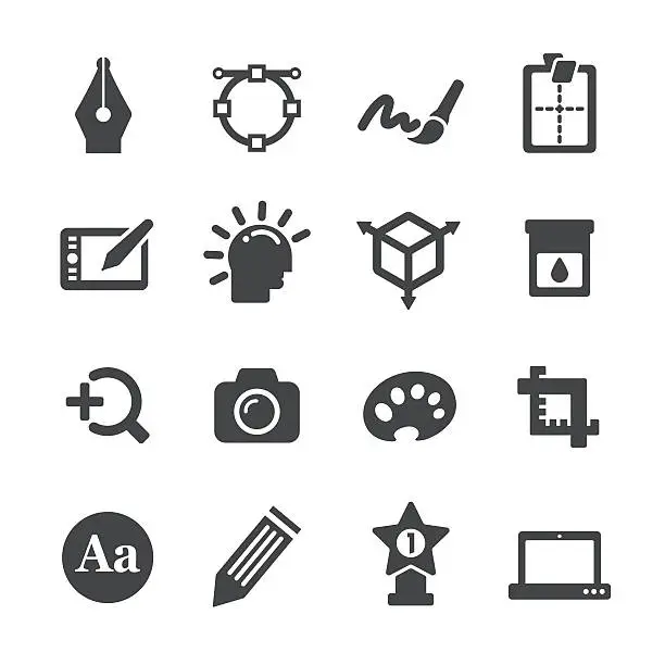 Vector illustration of Graphic Design Icons Set - Acme Series