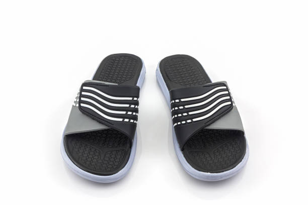 istock Sandals shoes. Black color flip flops. 638734154