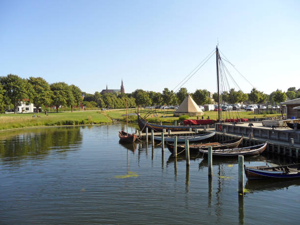 로스킬데 바이킹 선박 박물관에서 볼 수 있는 아름다운 풍경, 로스킬데, 덴마크 - roskilde 뉴스 사진 이미지