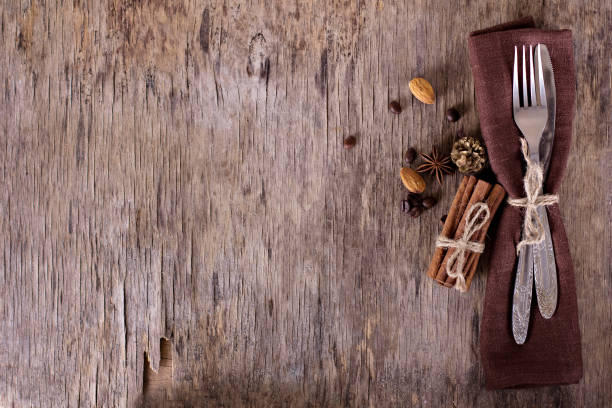 istock Table set with a winter, Christmas decoration 638737008