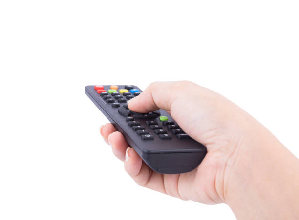 istock hand with tv remote control isolated on white 638737102