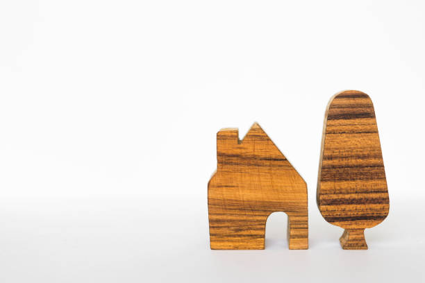 istock Wooden house and wood texture tree model 638737270