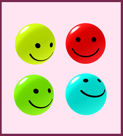 smile 3d green yellow blue red
