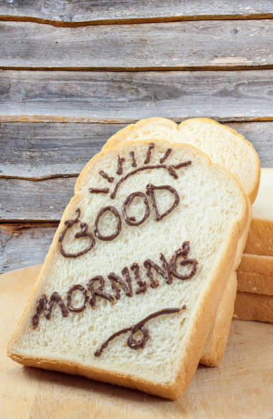 istock Bread slice with chocolate and word 