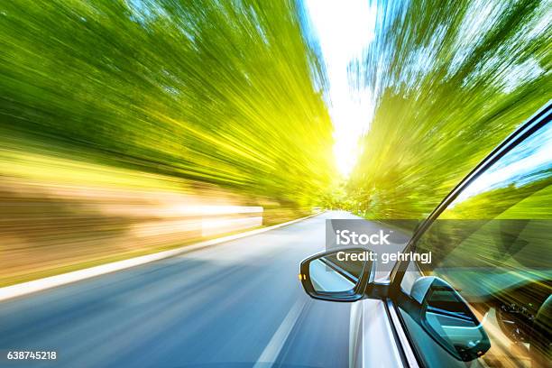 Driving On The Road Stock Photo - Download Image Now - Car, Speed, Driving