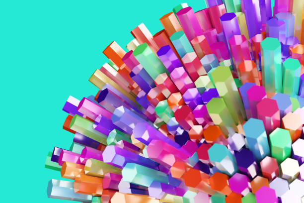 istock abstract background colorful hexagon bar 638745880
