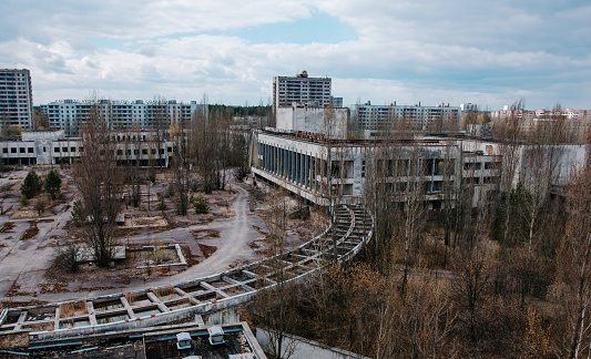 House of culture Energetik at Chernobyl city, Ukraine. Abadoned