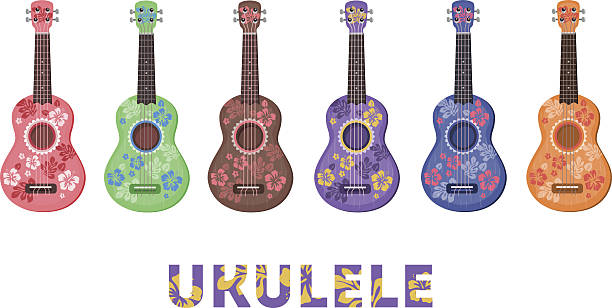 ukulele typen vektor illustration - ukulele stock-grafiken, -clipart, -cartoons und -symbole