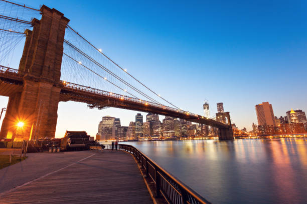 istock Brooklyn Bridge in New York at evening 638748368
