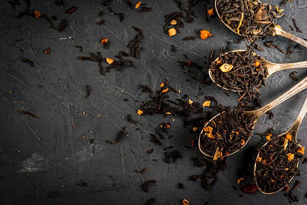 istock Various kinds of dry tea in spoons 638750620