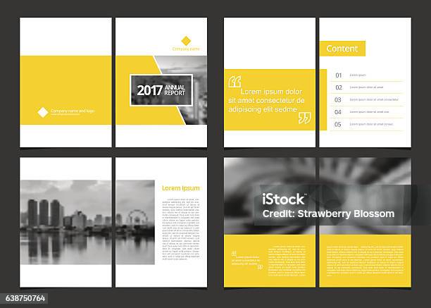 Corporate Design Annual Report Include Cover Design And Inner Page Stock Illustration - Download Image Now