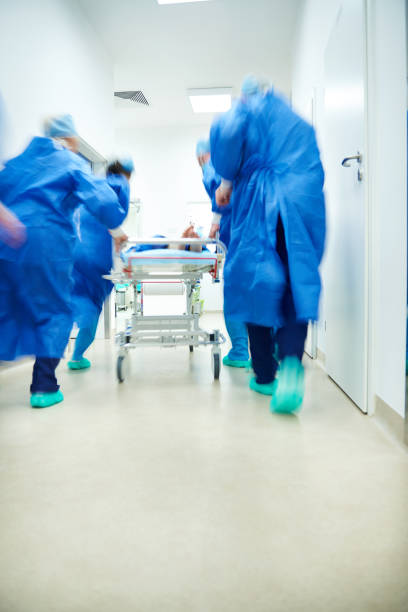 istock Team of doctors in a hurry 638751396