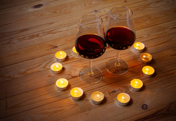 istock Wine with candles on wooden background 638756820