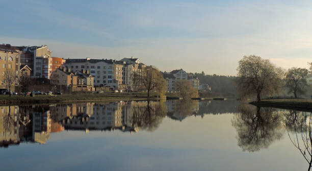 istock Indian summer in the city. Reflected in the pond. 638758020