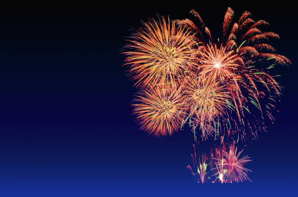 istock Fireworks celebration and the twilight sky background. 638758676
