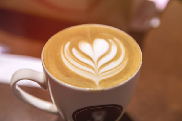 istock Hot cuppuccino with art print 638759252