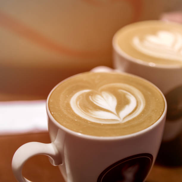 istock Hot cuppuccino with art print 638759280