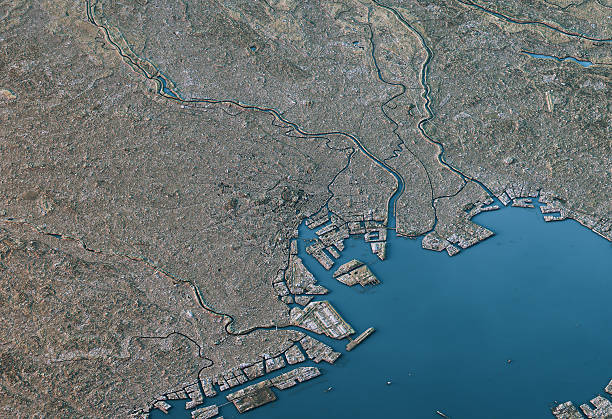 istock Tokyo 3D Landscape View South-North Natural Color 638759672