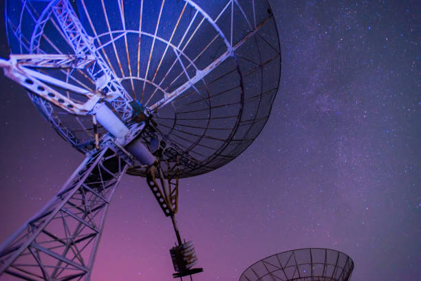 istock Radio telescope scene at night in China 638759834