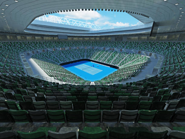 3D render of beutiful modern tennis grand slam lookalike stadium