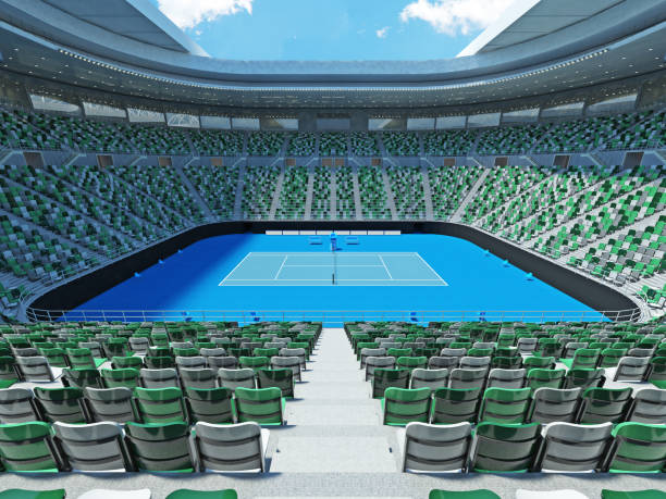 istock 3D render of beutiful modern tennis grand slam lookalike stadium 638761208