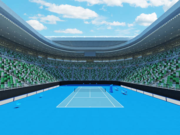 istock 3D render of beutiful modern tennis grand slam lookalike stadium 638761232