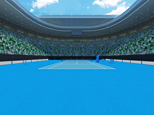 istock 3D render of beutiful modern tennis grand slam lookalike stadium 638761272
