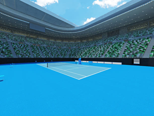 istock 3D render of beutiful modern tennis grand slam lookalike stadium 638761284