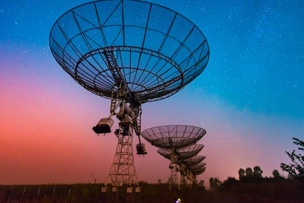 istock Radio telescope scene at night in China 638761708
