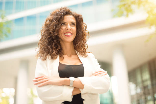 istock Smiling businesswoman portrait. Bright light 638762244