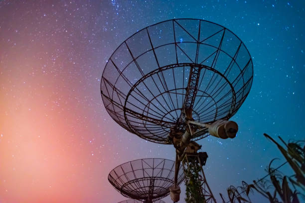istock Radio telescope scene at night in China 638763446