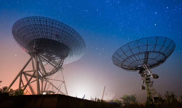 istock Radio telescope scene at night in China 638764112
