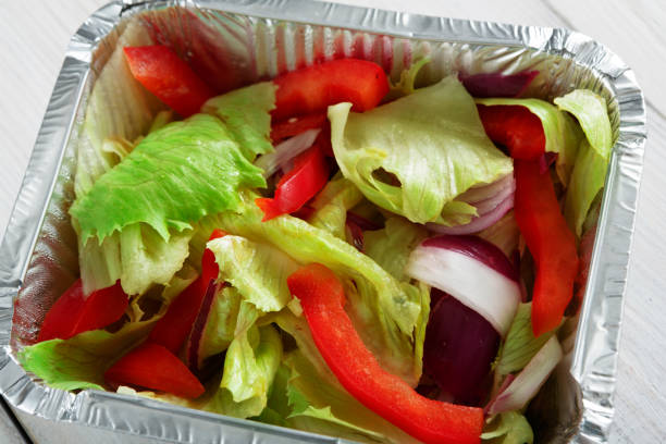 istock Healthy food in boxes, diet concept. Vegetable Salad 638767808