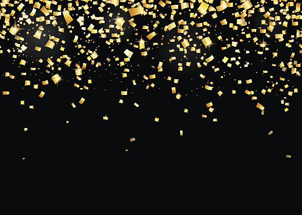 istock Vector illustration of seamless border background with gold carnival confetti 638773418