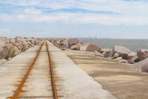 breakwater with rio grande port in background