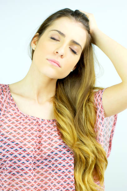 istock Gorgeous woman with strong headache 638776218