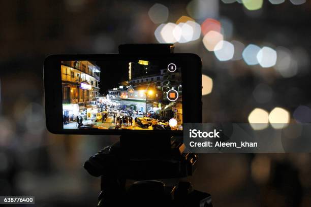 Mobile Timelapes Mobile Recording Video At Gpo Chowk Stock Photo - Download Image Now