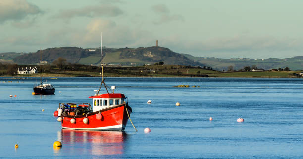 A small fishing boat located on Strangford Lough, Northern Ireland