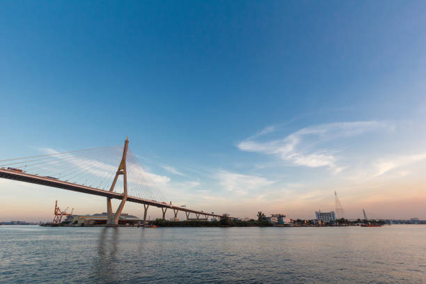 istock Bhumibol bridge above Chao praya river. 638780654