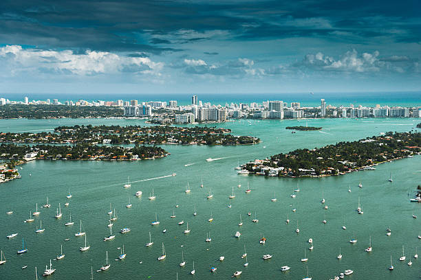 istock Sunny island aerial view in Miami 638785174