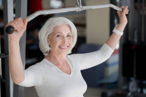 istock Cheerful fit senior woman keeping . 638788028