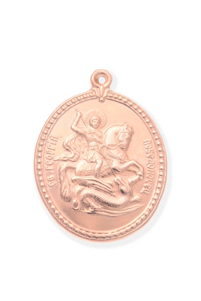 istock Gold Pendant St. George the Victorious isolated on white 638788618