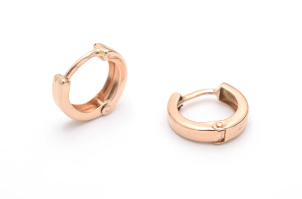 istock gold earrings isolated on white 638788836