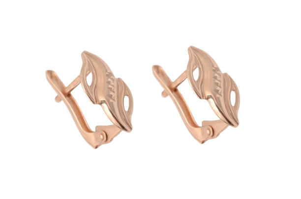 istock gold earrings isolated on white 638788892
