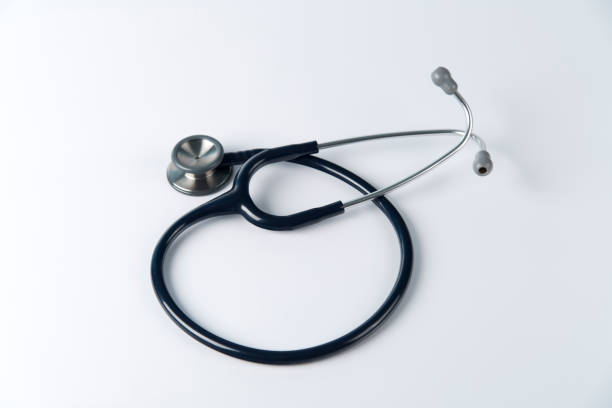 istock Stethoscope close up view. Stethoscope with reflection. Stethoscope background. 638788924