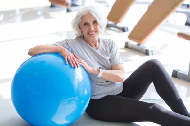 istock Happy relaxed woman smiling and resting after training. 638790686