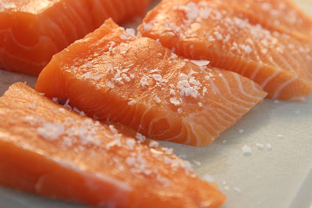 istock Nordic Salmon dusted with flake sea salt 638796064