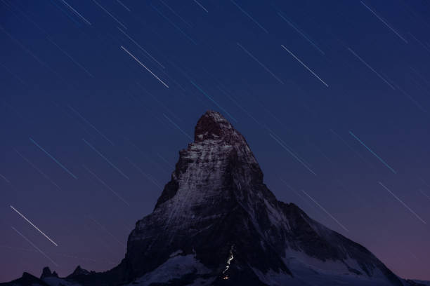 istock Matterhorn with star trail from Zermatt 638799294