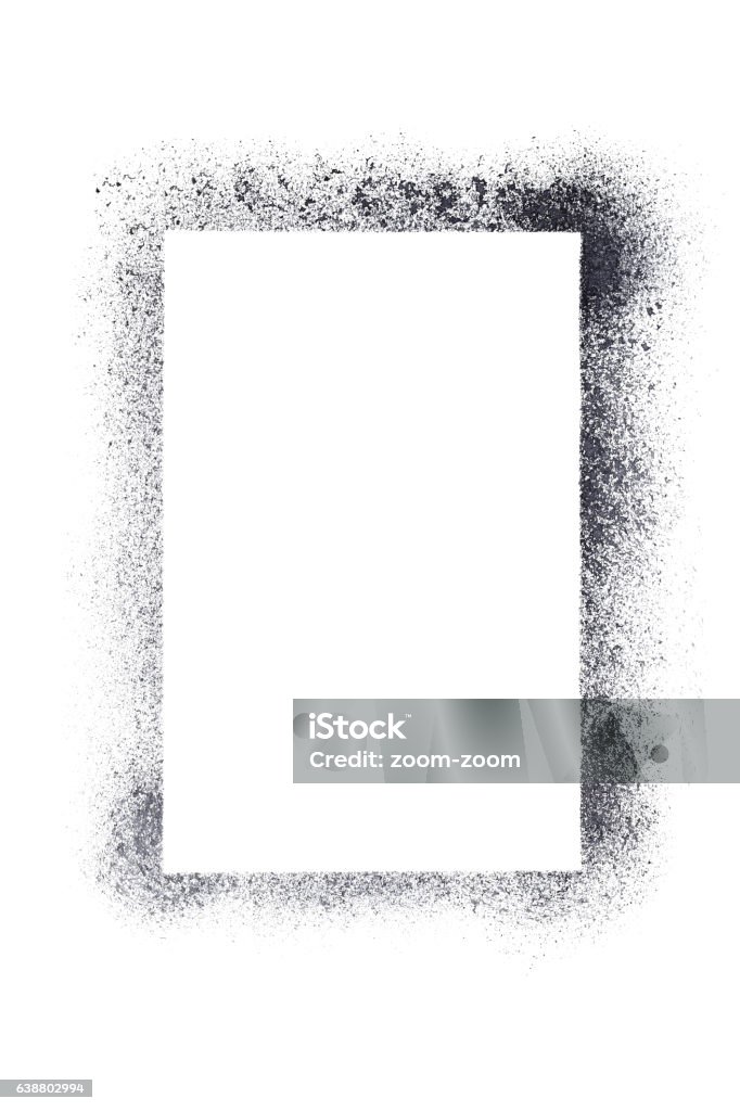 Vertical blank stencil frame Vertical blank stencil frame isolated on the white background - raster illustration Graffiti Stock Photo