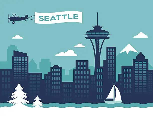 Vector illustration of Seattle Skyline